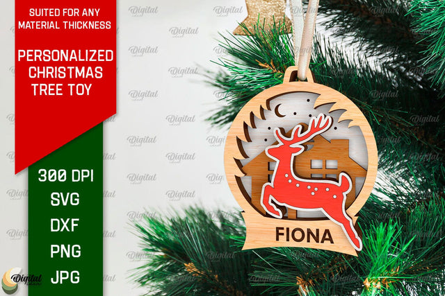 Personalized Christmas Tree Toy Laser Cut. Xmas Decor SVG SVG Evgenyia Guschina 