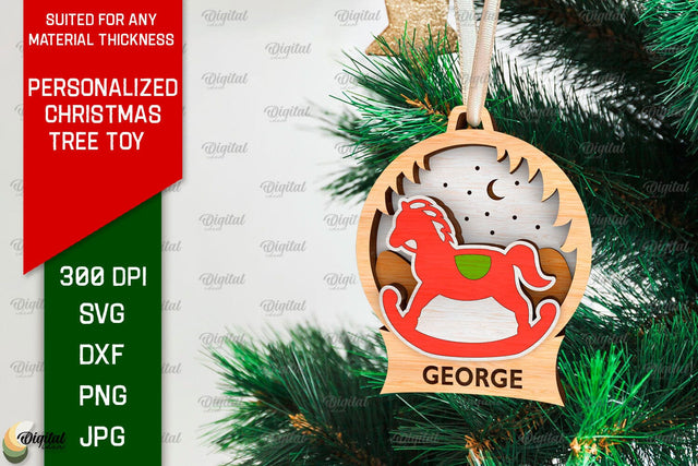 Personalized Christmas Tree Toy Laser Cut. Xmas Decor SVG SVG Evgenyia Guschina 