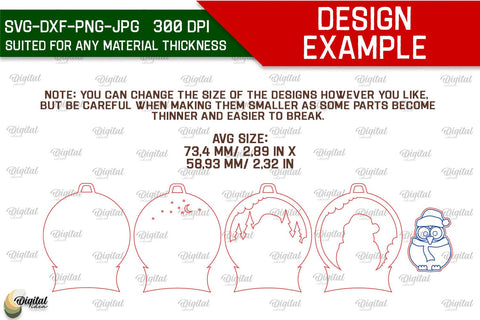 Personalized Christmas Tree Toys Laser Cut Bundle. Xmas SVG SVG Evgenyia Guschina 