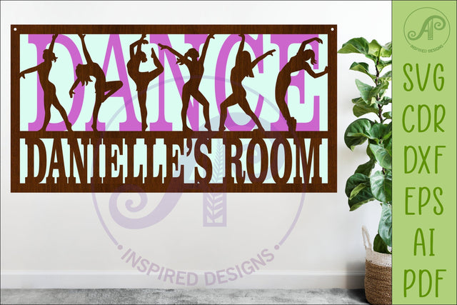 Personalized Dance Room Sign SVG | Layered Dance Name Sign SVG APInspireddesigns 