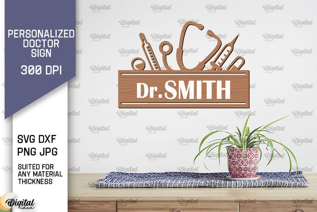 Personalized Doctor Sign Laser Cut. Wall Decor SVG SVG Evgenyia Guschina 
