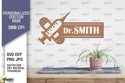 Personalized Doctor Sign Laser Cut. Wall Decor SVG SVG Evgenyia Guschina 