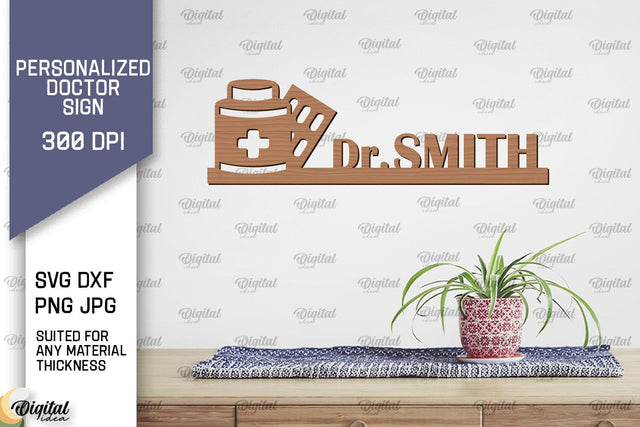 Personalized Doctor Sign Laser Cut. Wall Decor SVG SVG Evgenyia Guschina 