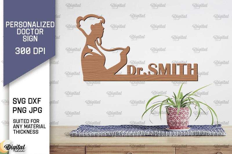 Personalized Doctor Sign Laser Cut. Wall Decor SVG SVG Evgenyia Guschina 
