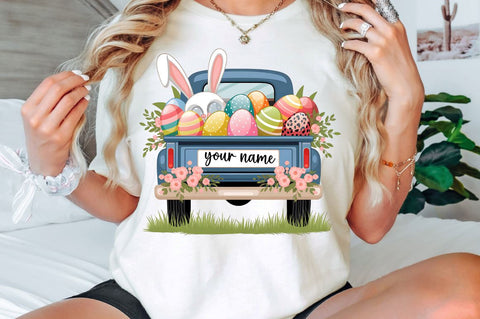 Personalized Easter Easter Truck Sublimation Design Sublimation Regulrcrative 