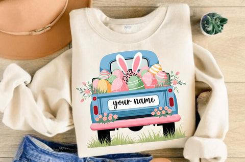 Personalized Easter Easter Truck Sublimation Design Sublimation Regulrcrative 