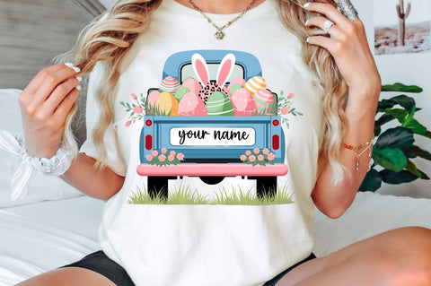 Personalized Easter Easter Truck Sublimation Design Sublimation Regulrcrative 
