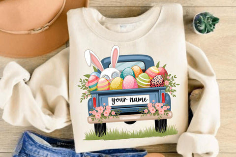 Personalized Easter Easter Truck Sublimation Design Sublimation Regulrcrative 