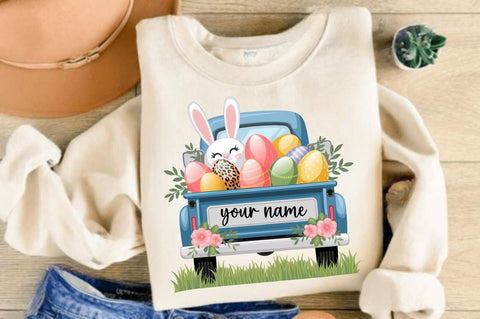 Personalized Easter Easter Truck Sublimation Design Sublimation Regulrcrative 