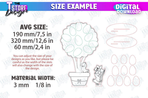 Personalized Easter Egg Tree | Easter Wooden Decor | Home Décor | CNC File SVG The T Store Design 