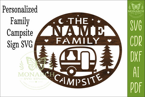 Personalized Family Camping Campsite Sign SVG SVG APInspireddesigns 