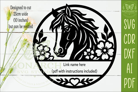 Personalized Floral Horse Name Sign SVG, Custom Stable Decor SVG APInspireddesigns 
