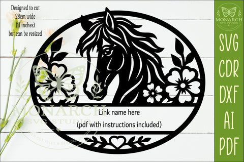Personalized Floral Horse Name Sign SVG, Custom Stable Decor SVG APInspireddesigns 
