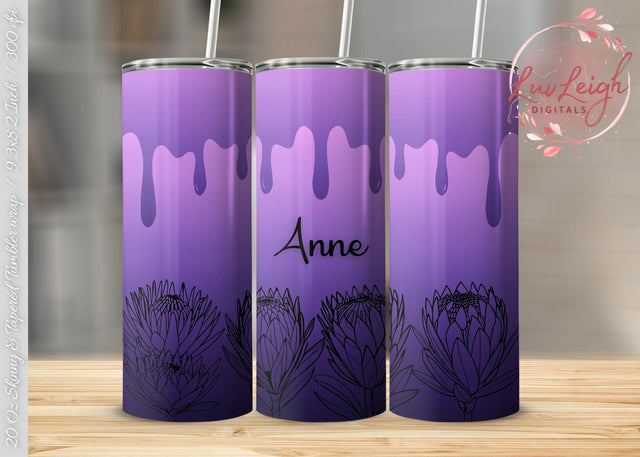 Personalized Floral Tumbler png Sublimation Luvleigh Digitals 
