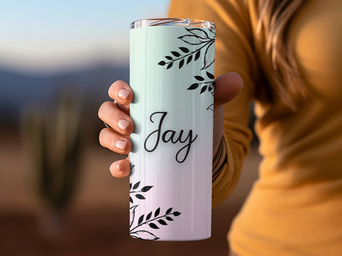 Personalized Floral Tumbler wrap png Sublimation Luvleigh Digitals 