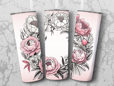 Personalized Floral Tumbler wrap png Sublimation Luvleigh Digitals 