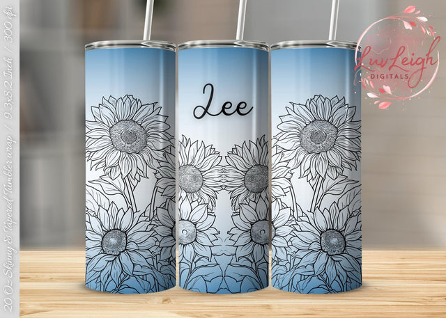 Personalized Floral Tumbler wrap png Sublimation Luvleigh Digitals 