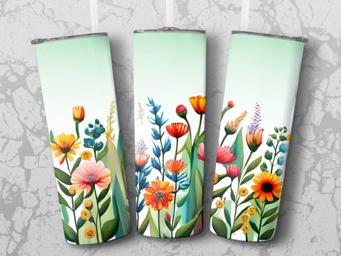 Personalized Floral Tumbler wrap png Sublimation Luvleigh Digitals 