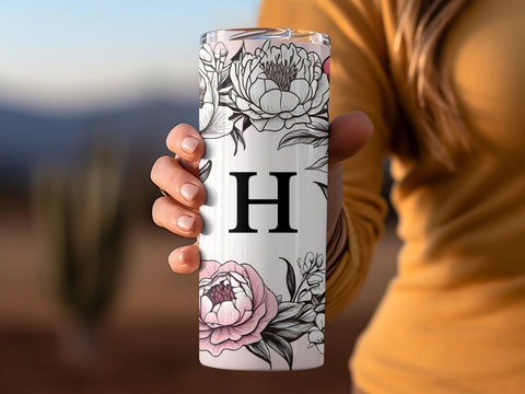 Personalized Floral Tumbler wrap png Sublimation Luvleigh Digitals 