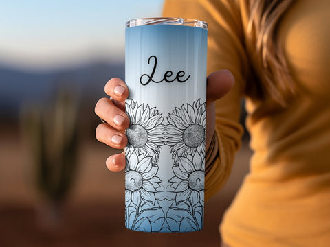Personalized Floral Tumbler wrap png Sublimation Luvleigh Digitals 