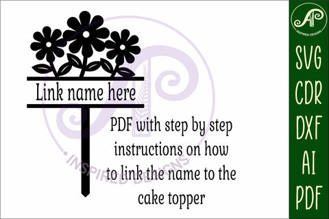 Personalized Flowers cake topper SVG laser cut SVG APInspireddesigns 