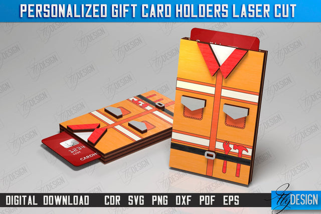 Personalized Gift Card Holder | Gift Idea | Uniform Greeting Card | CNC File SVG Fly Design 