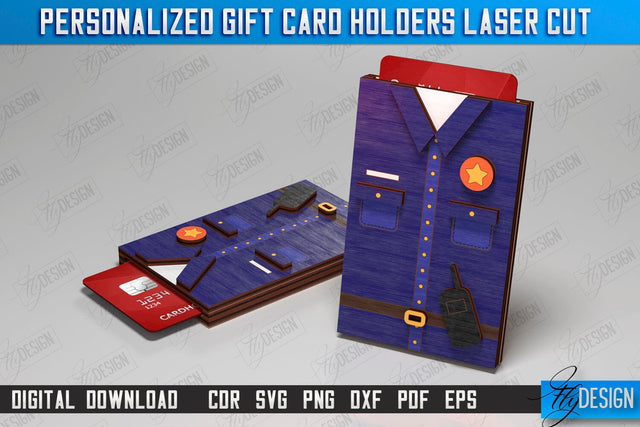 Personalized Gift Card Holder | Gift Idea | Uniform Greeting Card | CNC File SVG Fly Design 