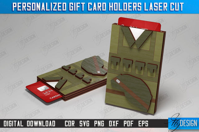 Personalized Gift Card Holder | Gift Idea | Uniform Greeting Card | CNC File SVG Fly Design 