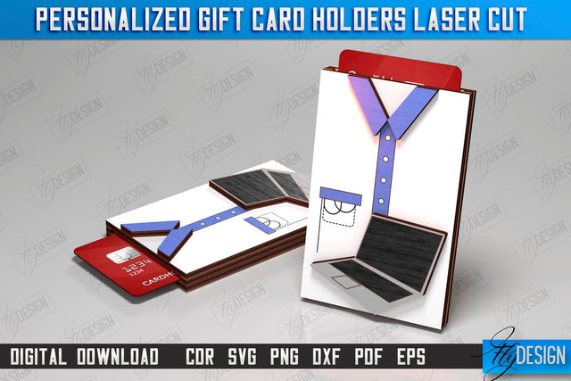 Personalized Gift Card Holder | Gift Idea | Uniform Greeting Card | CNC File SVG Fly Design 