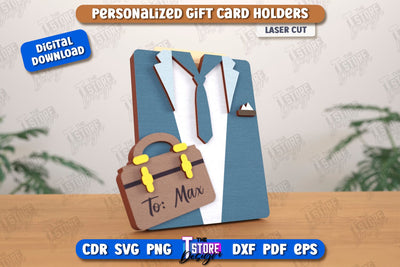 Personalized Gift Card Holder | Gift Idea | Uniform Greeting Card | CNC File SVG The T Store Design 