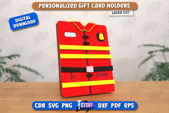Personalized Gift Card Holder | Gift Idea | Uniform Greeting Card | CNC File SVG The T Store Design 