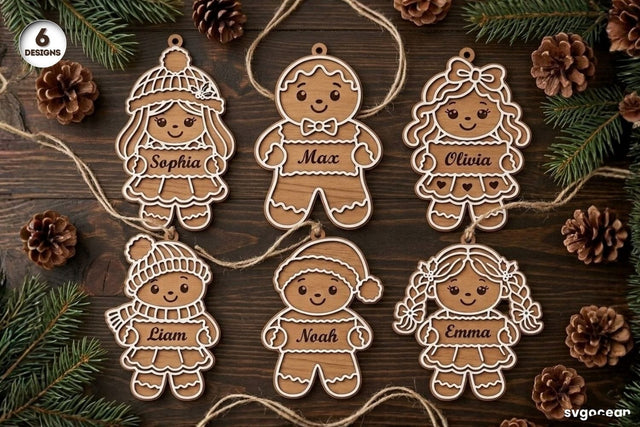 Personalized Gingerbread Ornament SVG Bundle SVG SvgOcean 