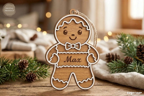 Personalized Gingerbread Ornament SVG Bundle SVG SvgOcean 