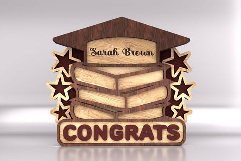 Personalized Grad Stand Decoration with Name SVG LaserCutano 