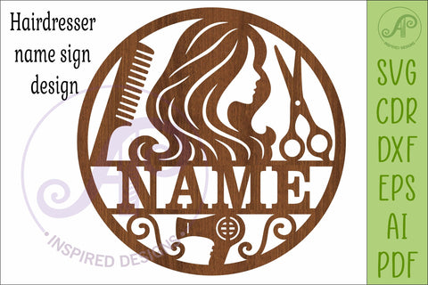 Personalized Hairdresser Name Sign, Custom Salon Wall Decor SVG APInspireddesigns 