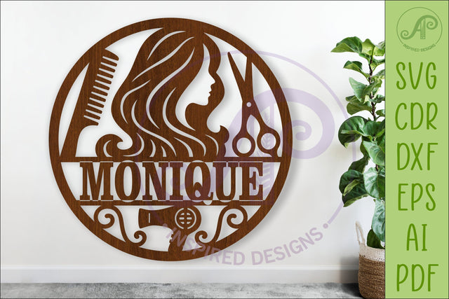 Personalized Hairdresser Name Sign, Custom Salon Wall Decor SVG APInspireddesigns 