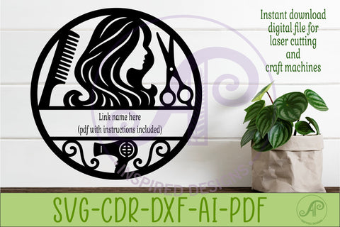 Personalized Hairdresser Name Sign, Custom Salon Wall Decor SVG APInspireddesigns 