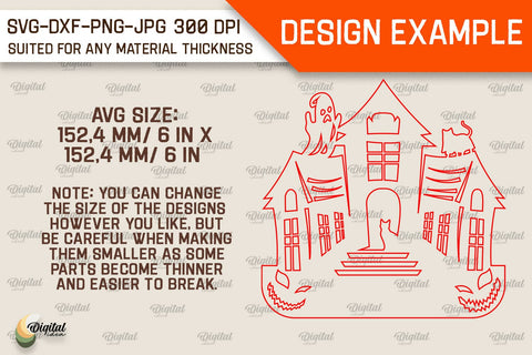 Personalized Haunted House Laser Cut. Halloween Decor SVG SVG Evgenyia Guschina 