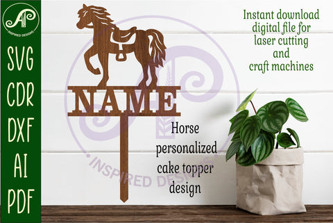 Personalized Horse cake topper SVG laser cut SVG APInspireddesigns 