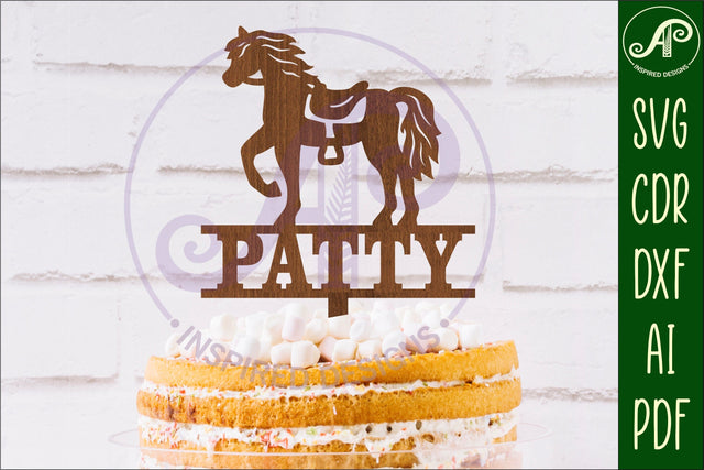 Personalized Horse cake topper SVG laser cut SVG APInspireddesigns 