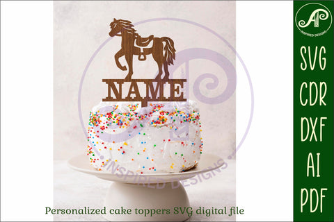 Personalized Horse cake topper SVG laser cut SVG APInspireddesigns 