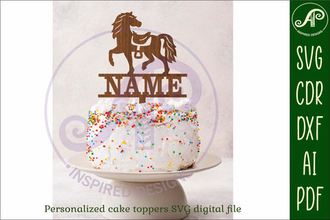 Personalized Horse design 2 cake topper SVG laser cut SVG APInspireddesigns 