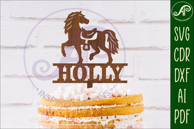Personalized Horse design 2 cake topper SVG laser cut SVG APInspireddesigns 