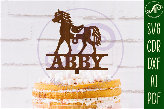 Personalized Horse design 3 cake topper SVG laser cut SVG APInspireddesigns 