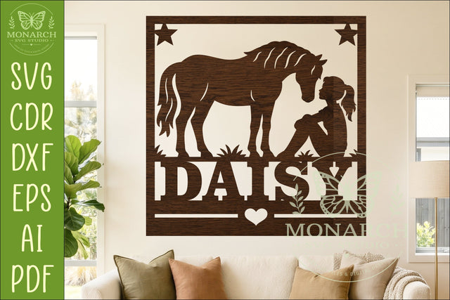 Personalized Horse Girl Name Sign SVG. Equestrian Decor SVG APInspireddesigns 