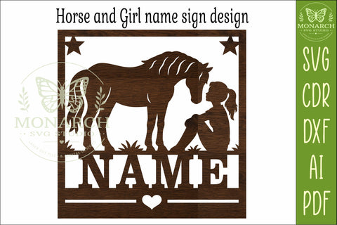 Personalized Horse Girl Name Sign SVG. Equestrian Decor SVG APInspireddesigns 