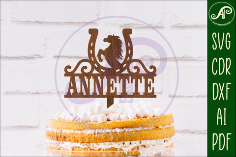 Personalized horse shoe cake topper SVG laser cut SVG APInspireddesigns 