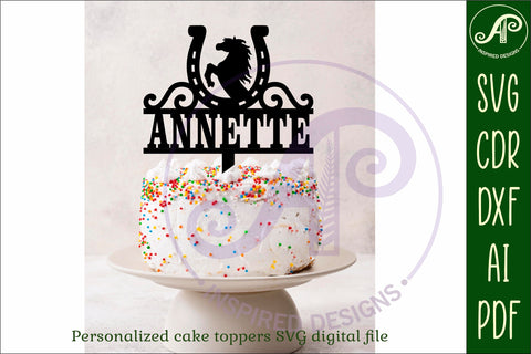 Personalized horse shoe cake topper SVG laser cut SVG APInspireddesigns 