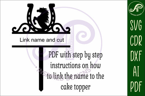 Personalized horse shoe cake topper SVG laser cut SVG APInspireddesigns 