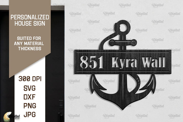 Personalized House Sign Laser Cut. Home Decor SVG SVG Evgenyia Guschina 